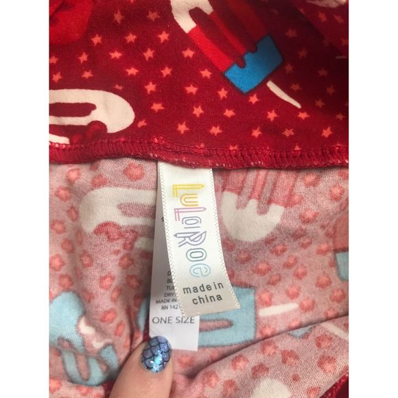 LuLaRoe Matching Americana Popsicle legging OS/SM - Picture 6 of 6